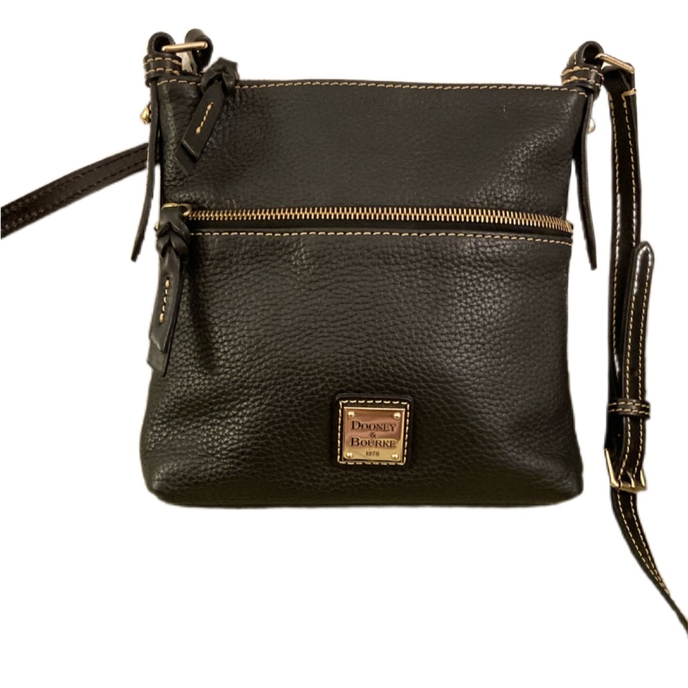 Black Pebble Leather Dooney; excellent shape; dust bag!